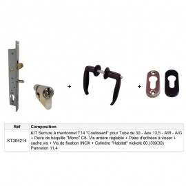 Kit Serrure à mentonnet T14
