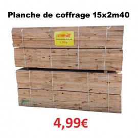 PLANCHE DE COFFRAGE 25X2M40