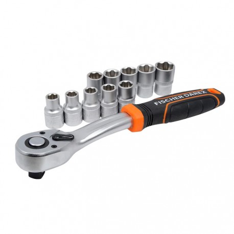 COFFRET CLE A CLIQUET 1/2P + 10 DOUILLES